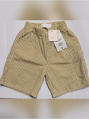 NWT ZARA STRIPED COTTON LINEN SHORTS